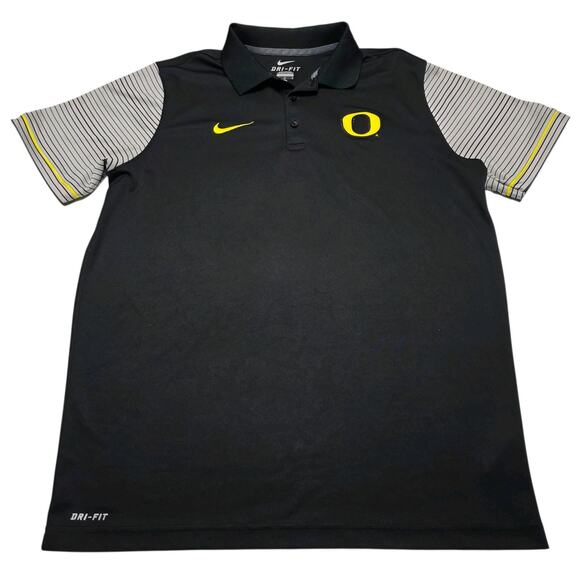Nike Dri-FIT Oregon Ducks Polo Shirt Mens Size Large University Of Oregon Black - Picture 1 of 7